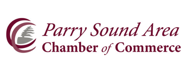 Stanley Steel, Steel Roofing & Siding, Rebar Logo of Parry Sound Area Chamber of Commerce featuring a stylized circular design with a tree silhouette, embodying the strength and foundation akin to concrete products. Stanley Steel, Steel Roofing & Siding, Rebar